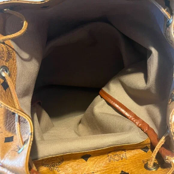 MCM Vintage Cognac Visetos Backpack + COA - Picture 14 of 16